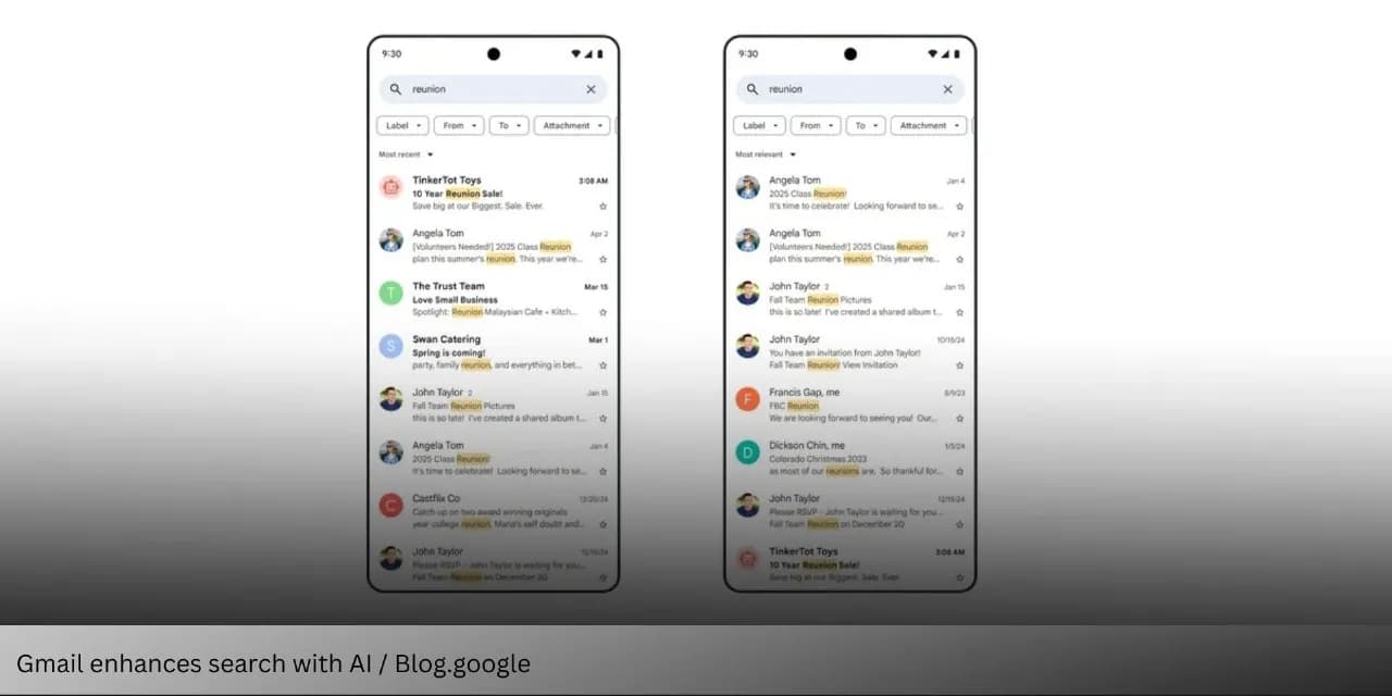 Снимка към „Gmail Live вече използва глас за търсене с изкуствен интелект“