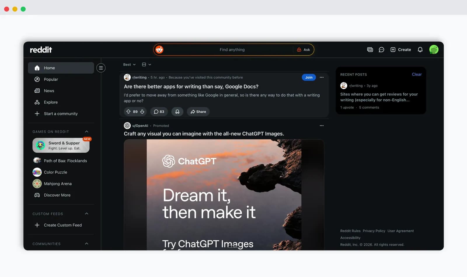 Снимка към „Reddit разделя емисията на For You и Following“