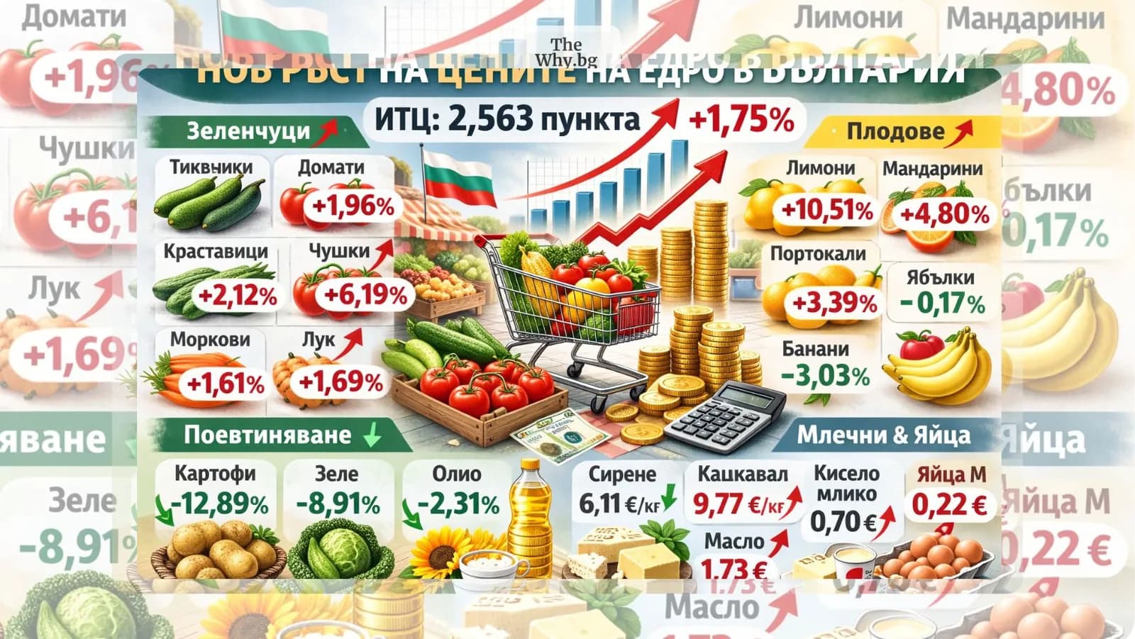 Снимка към „Зеленчуците поскъпват, тиквичките с най-голям ръст“